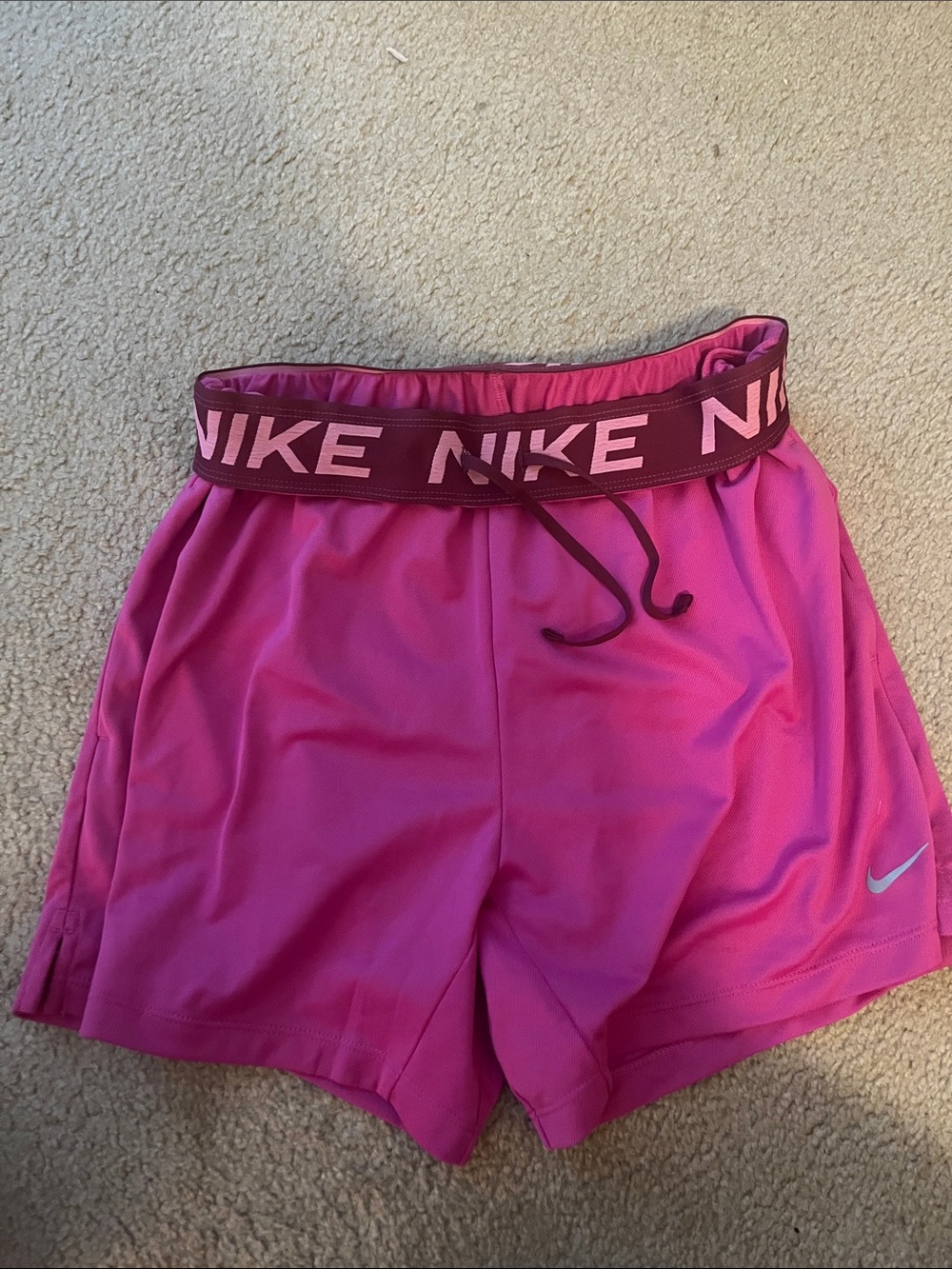 Nike Women’s Hot Pink Athletic Shorts with Branded Waistband